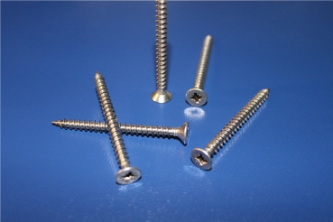 100 Stück Spanplattenschrauben - 4,5x40mm - Kreuzschlitz - A2 - Edelstahl - Vollgewinde - Senkkopf