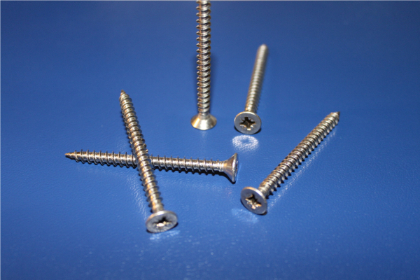 100 Stück Spanplattenschrauben - 4x20mm - Kreuzschlitz - A2 - Edelstahl - Vollgewinde - Senkkopf